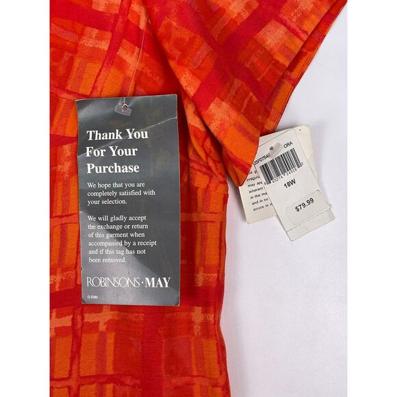 NWT Rabbit Rabbit Rabbit Designs 18W Bright Orange Short Sleeve Dress - Picture 5 of 11